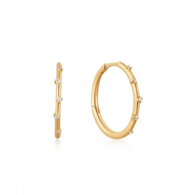14ct Gold Stargazer Diamond Hoop Earrings EAU002-05YG
