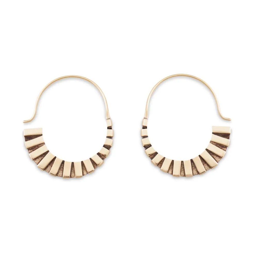 14g Curved Arc Rustic Bronze Earrings — Price Per 2