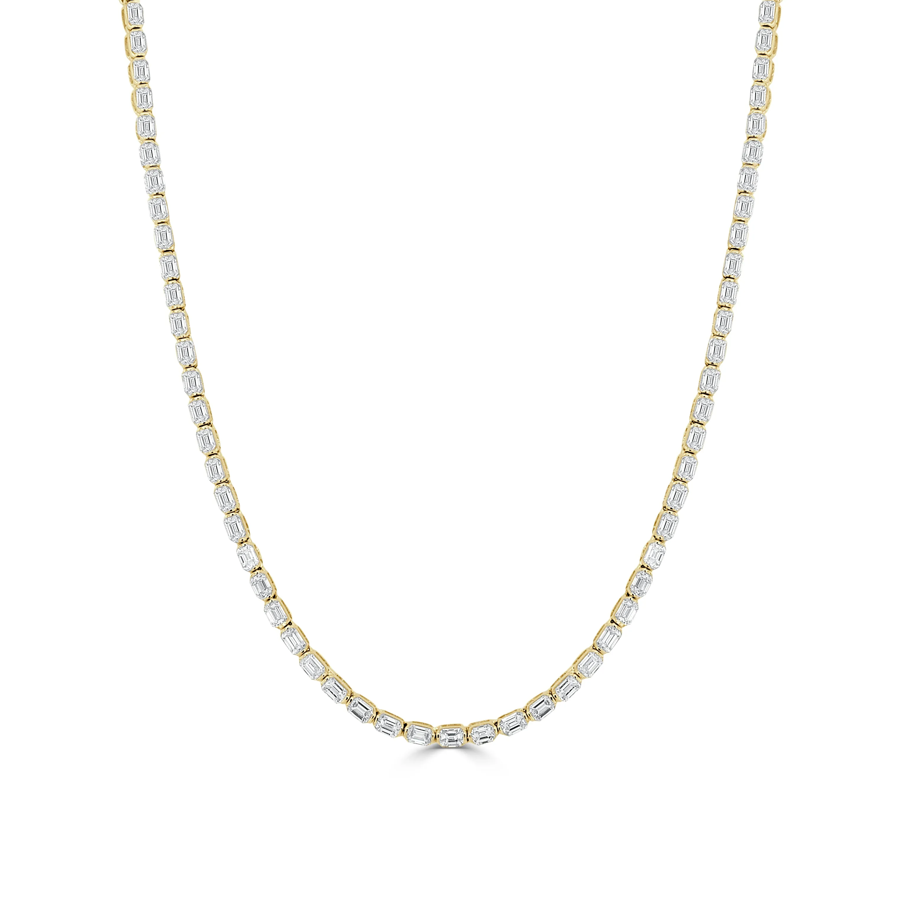 14K Gold & Emerald-Cut Diamond Tennis Necklace - 4.26ct