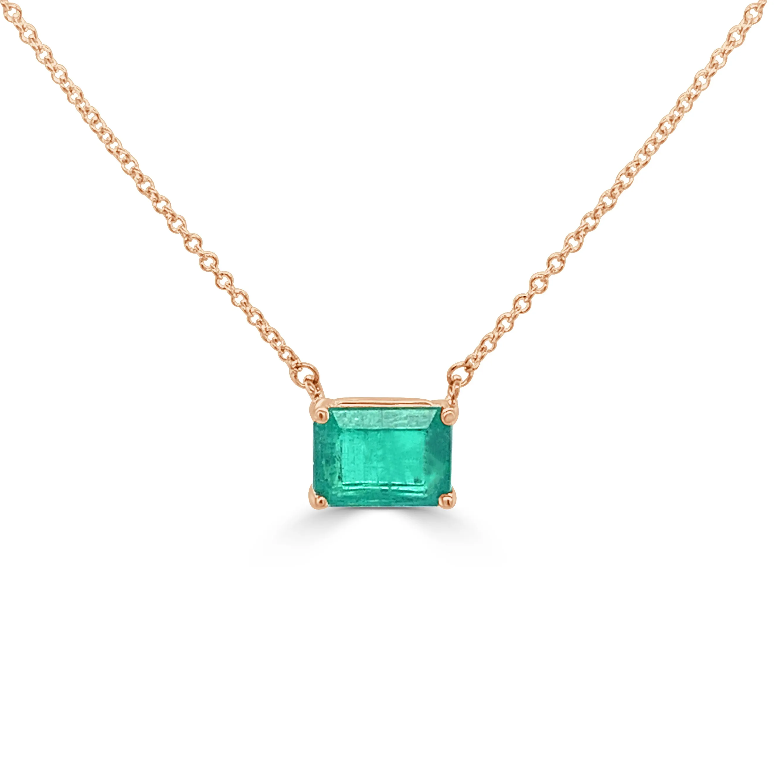 14k Gold & Emerald Necklace - 1.39ct