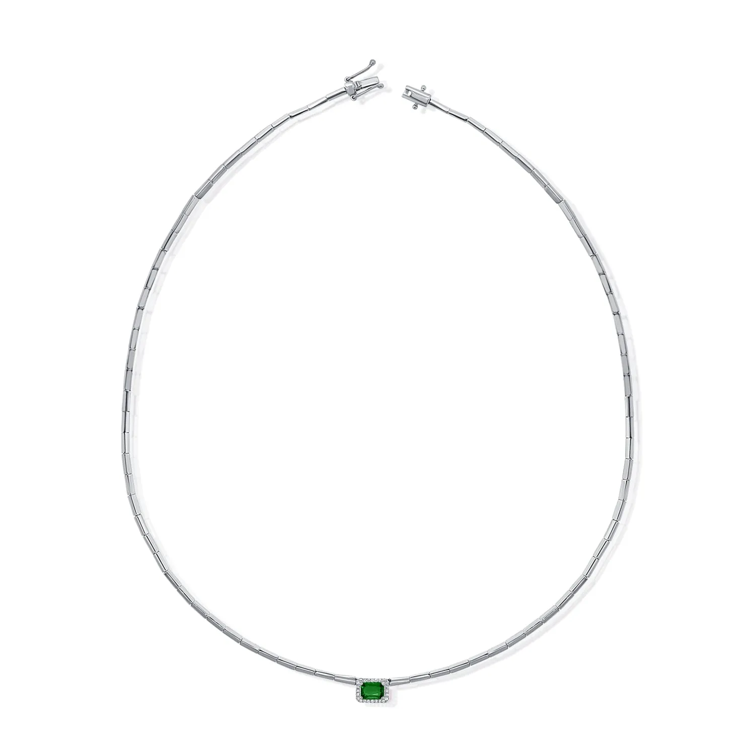 14K Gold Emerald & Diamond Necklace