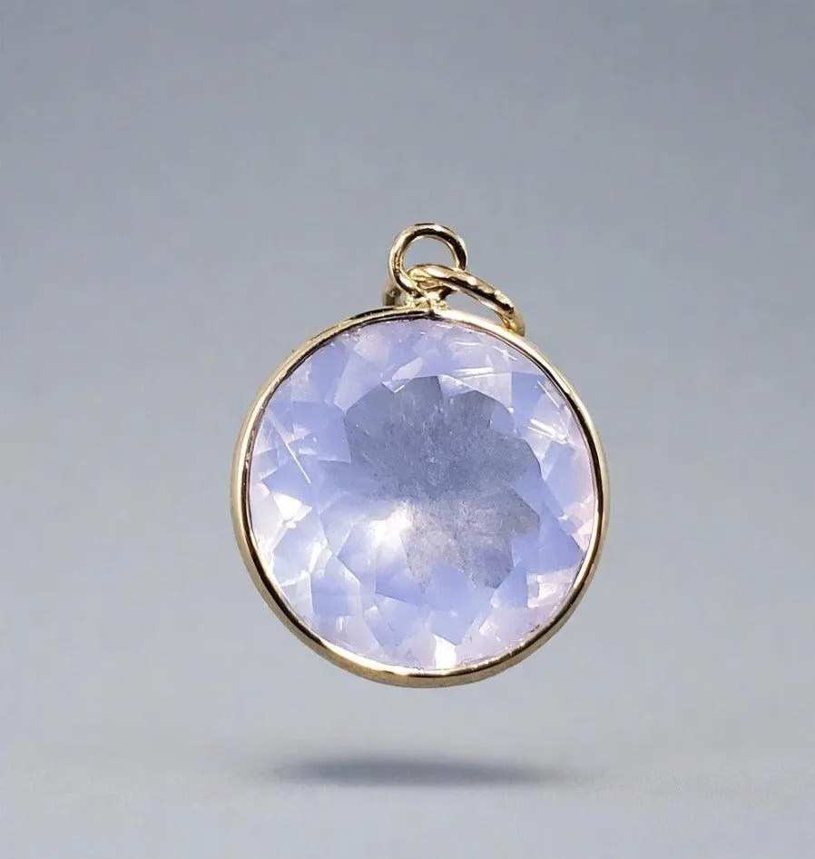 14k Gold Lavender Quartz Pendant