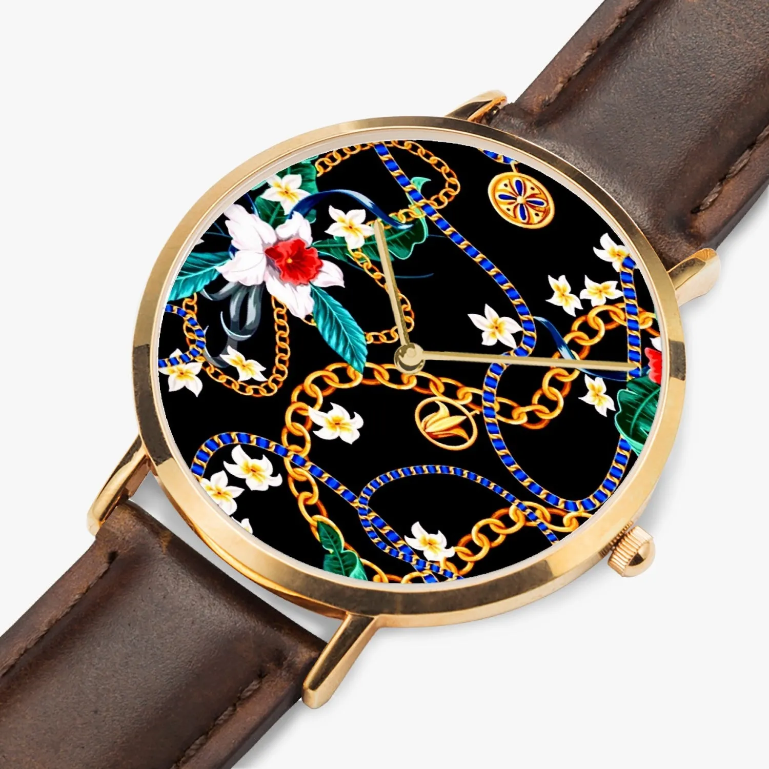 161. Hot Selling Ultra-Thin Leather Strap Quartz Watch (Rose Gold)