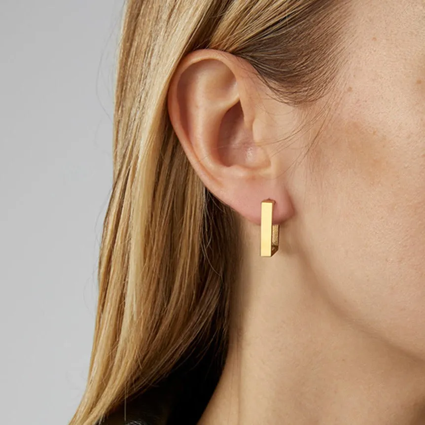 18K Gold-Filled Rectangle Hoop Earrings