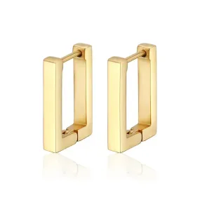 18K Gold-Filled Rectangle Hoop Earrings