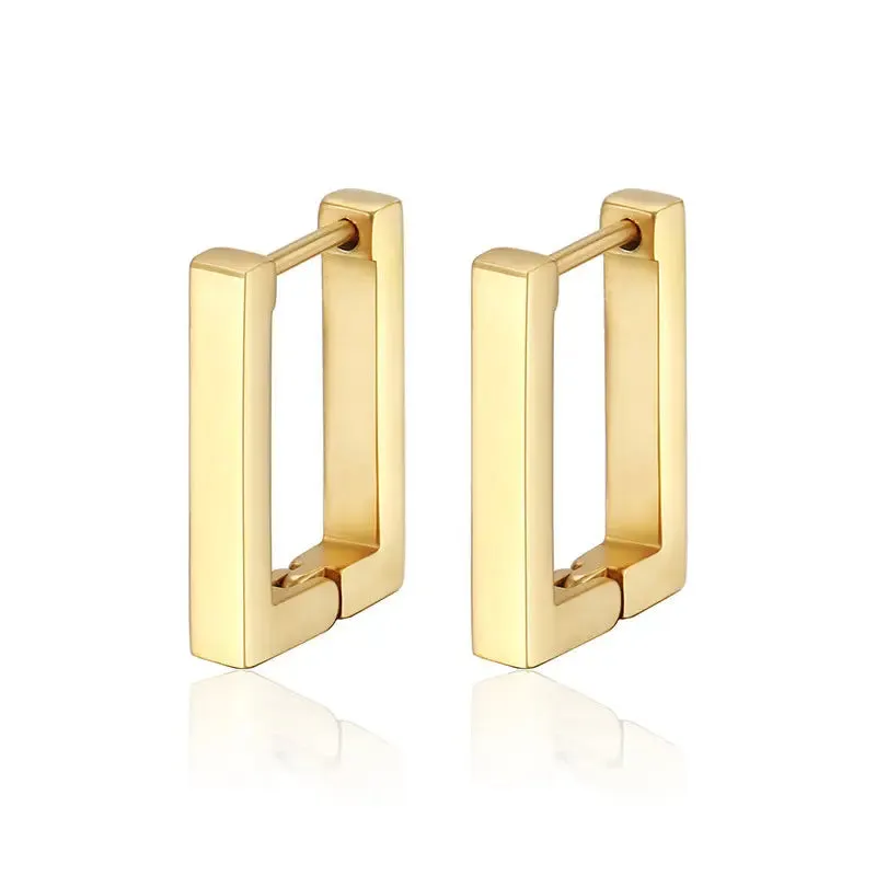18K Gold-Filled Rectangle Hoop Earrings