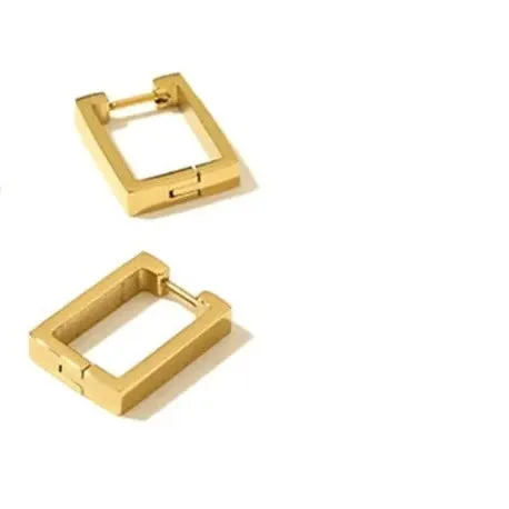 18K Gold-Filled Rectangle Hoop Earrings