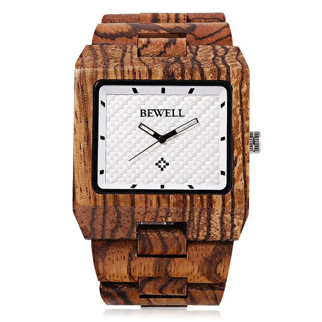 2017 New Bewell Wood Men Watch Wooden Bangle Quartz Watch With Calendar Display Role Men Relogio Masculino Casual Cool Watches