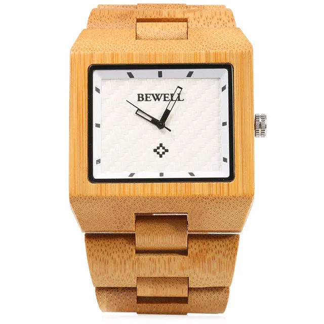 2017 New Bewell Wood Men Watch Wooden Bangle Quartz Watch With Calendar Display Role Men Relogio Masculino Casual Cool Watches