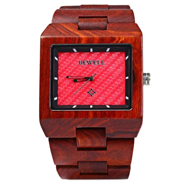 2017 New Bewell Wood Men Watch Wooden Bangle Quartz Watch With Calendar Display Role Men Relogio Masculino Casual Cool Watches