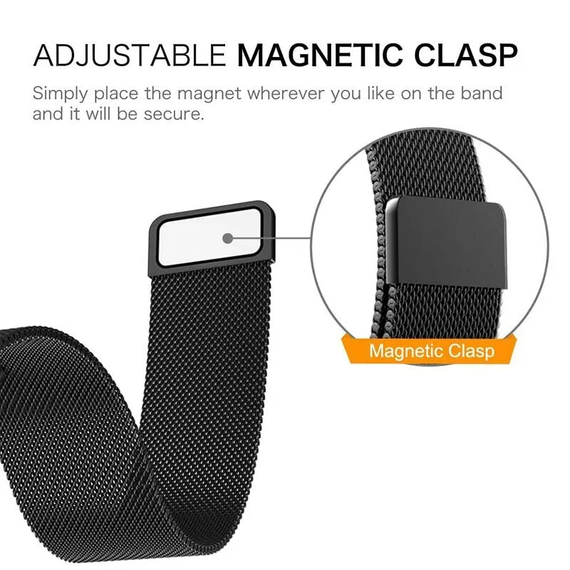 20mm Samsung Galaxy Watch 4 | Milanese Watch Band Strap  | Silver