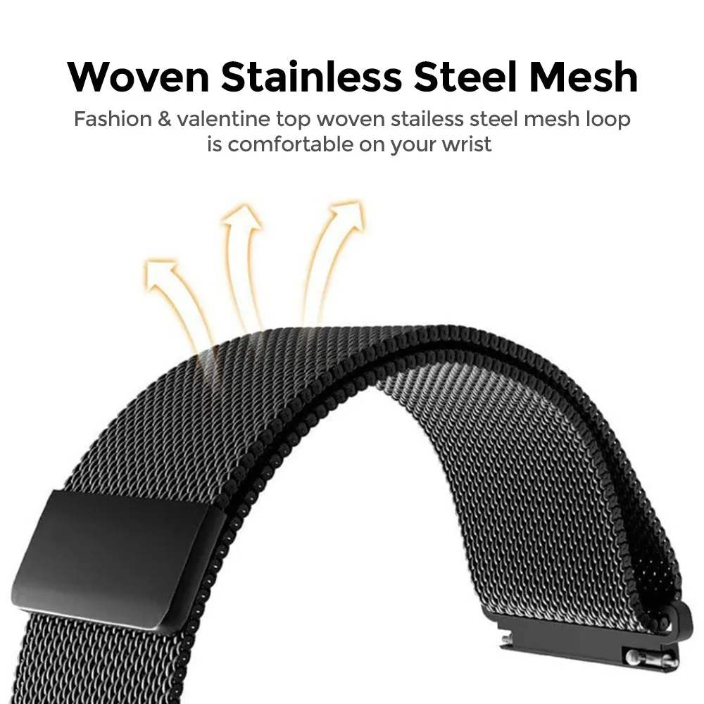 20mm Samsung Galaxy Watch 4 | Milanese Watch Band Strap  | Silver