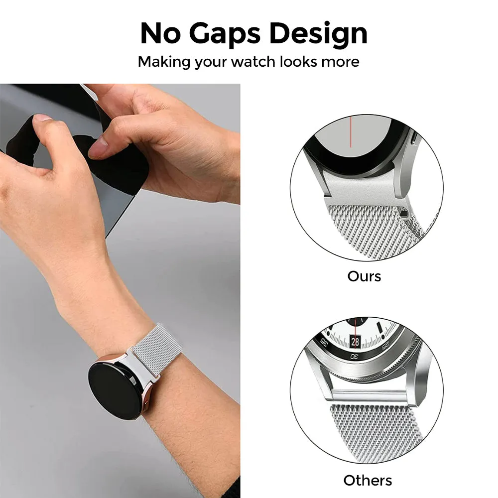 20mm Samsung Galaxy Watch 4 | Milanese Watch Band Strap  | Silver