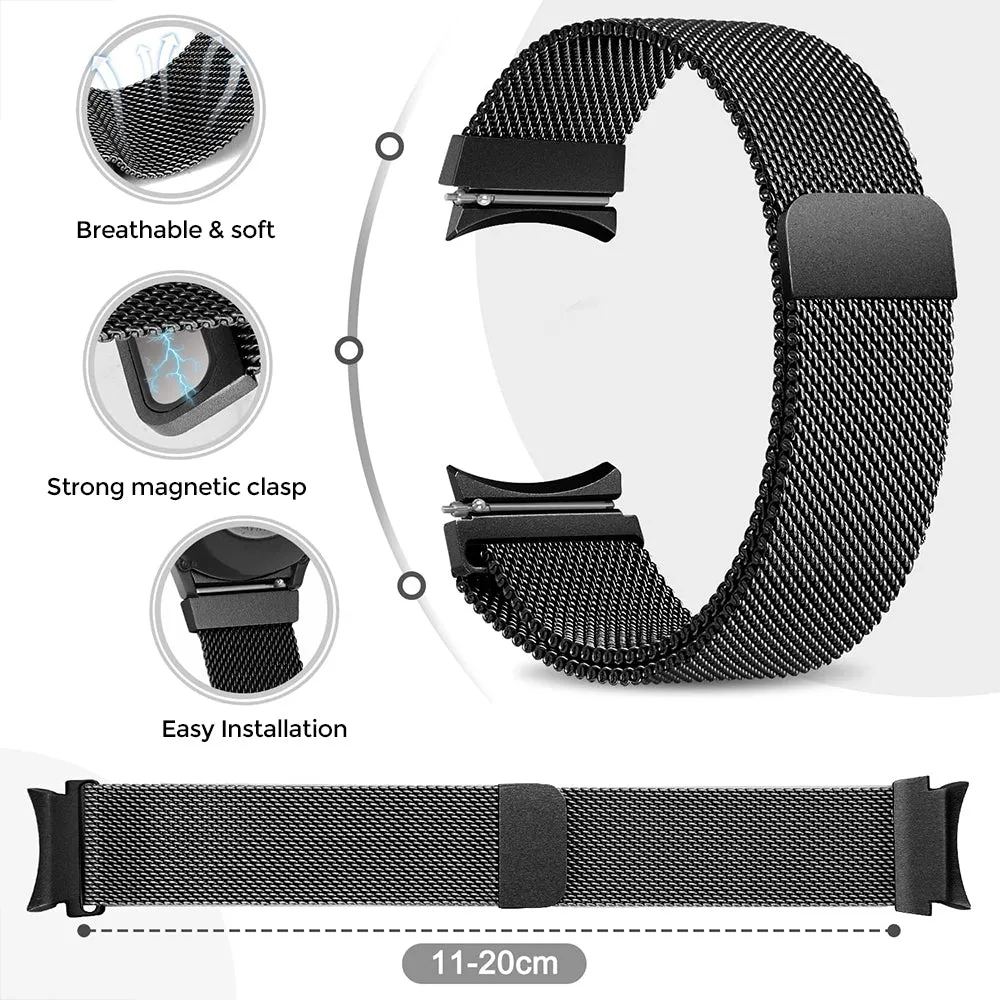 20mm Samsung Galaxy Watch 4 | Milanese Watch Band Strap  | Silver
