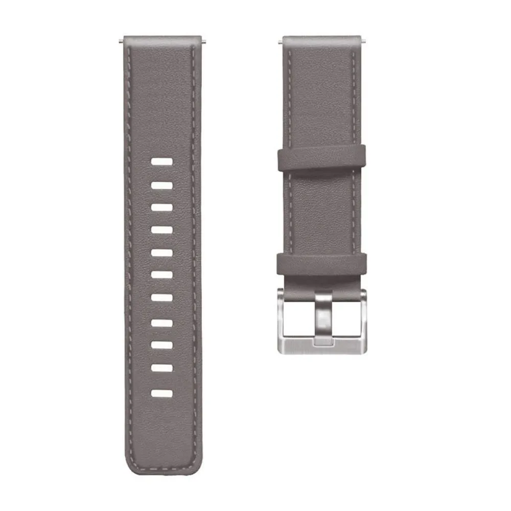 22mm Universal solid color leather watch strap - Grey