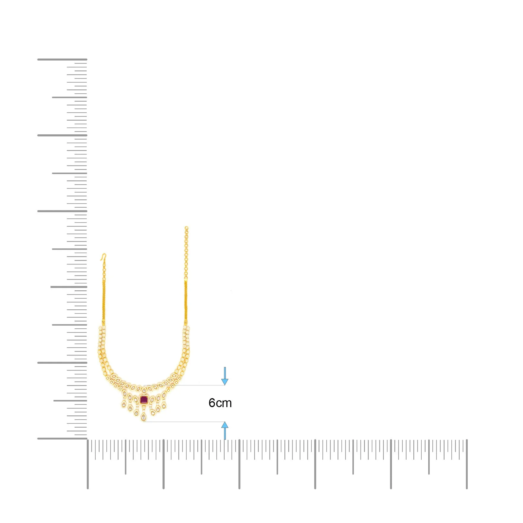 24ct Gold Plated Stone Necklace with stud  PMSNS3WR-0021, PMSHST4WR-082