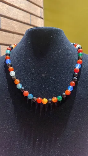 8MM Mixed Stones Bead Stretchy Cord Necklace/Bracelet/Anklet