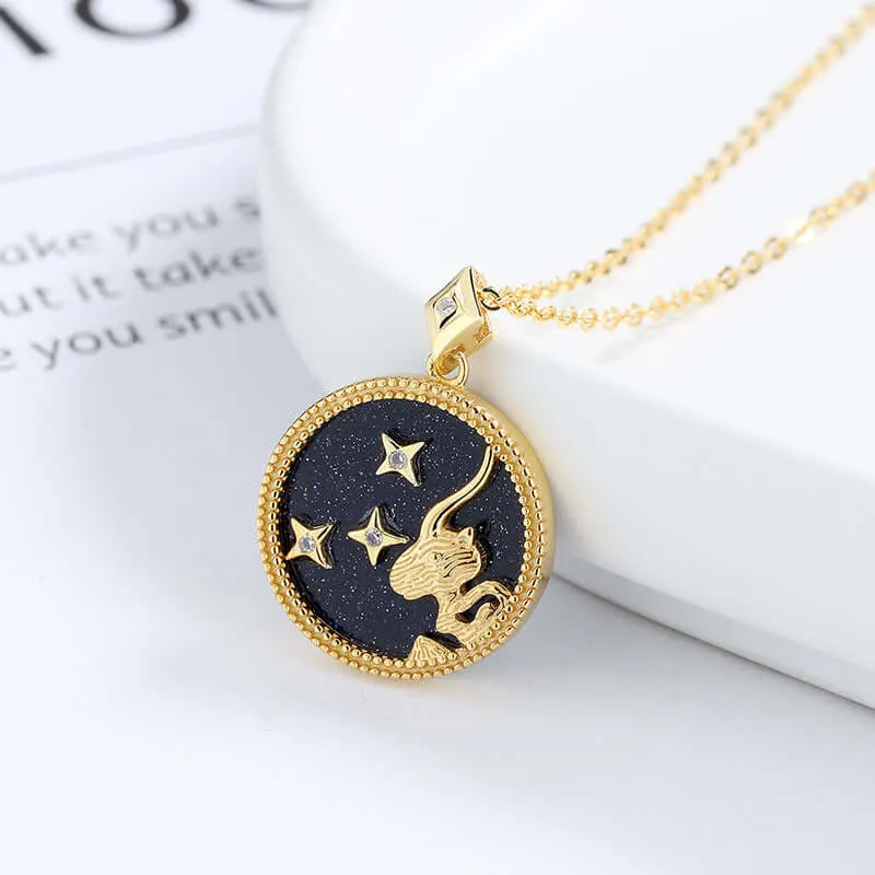 925 Silver Blue Sand Lucky Capricorn Necklace