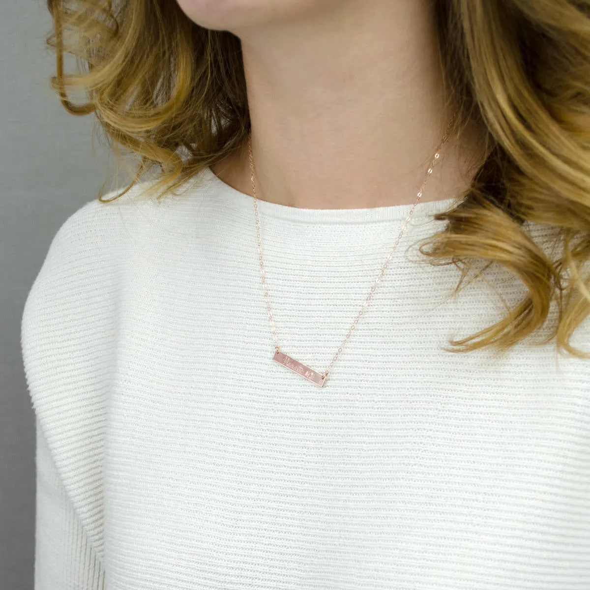 Actual Handwriting Bar Necklace
