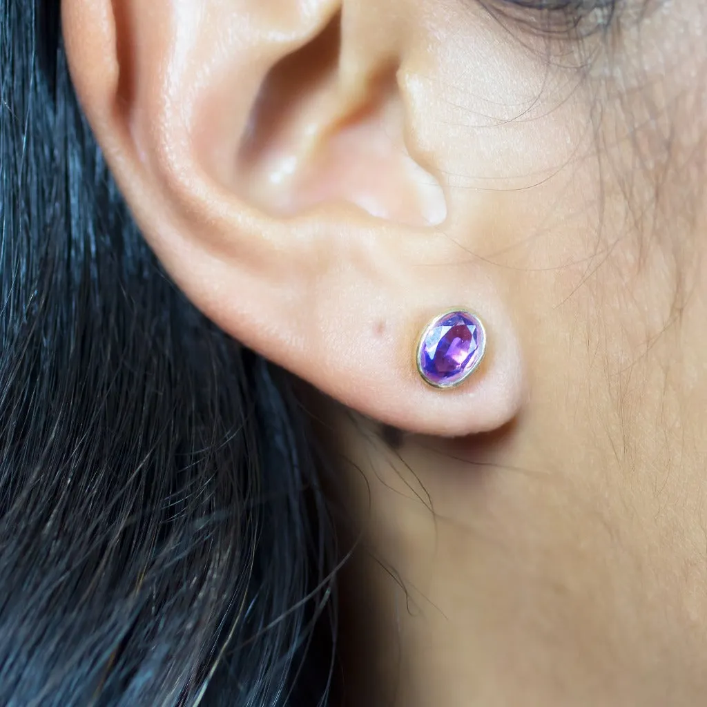 Amethyst Stud Earrings