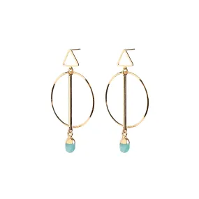 Angela D’Arcy Geometric Jade Earrings, Gold