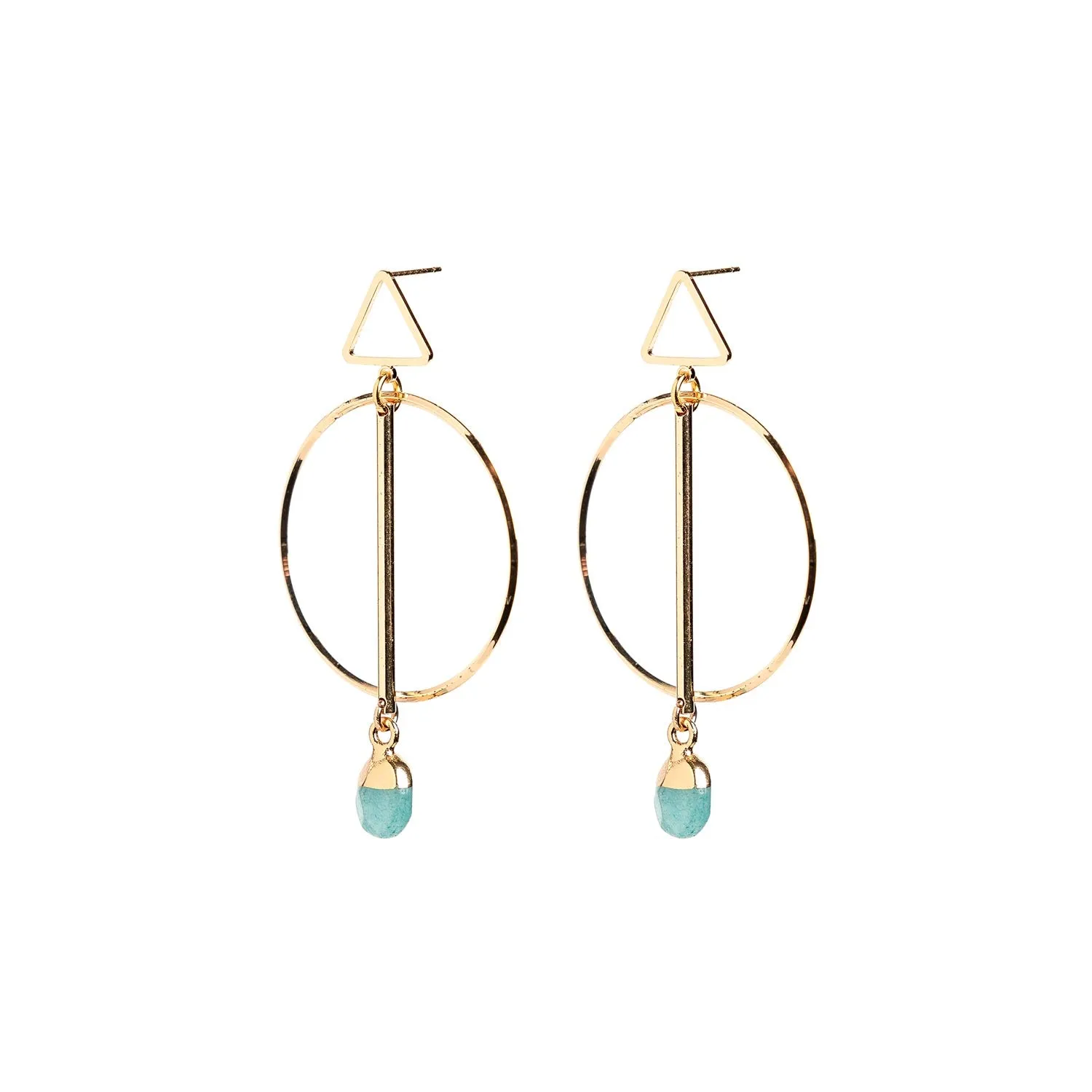Angela D’Arcy Geometric Jade Earrings, Gold