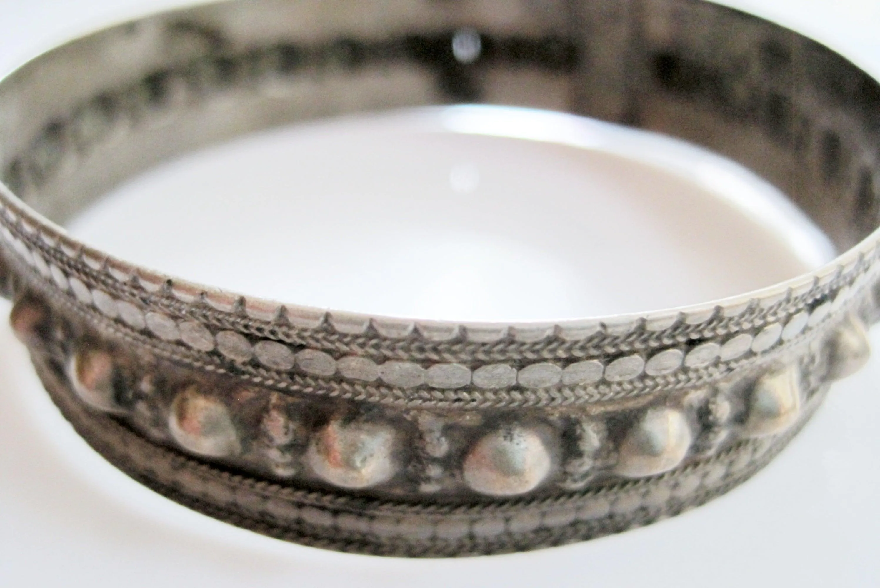 Antique Silver Late Ottoman Chickpea Bracelet