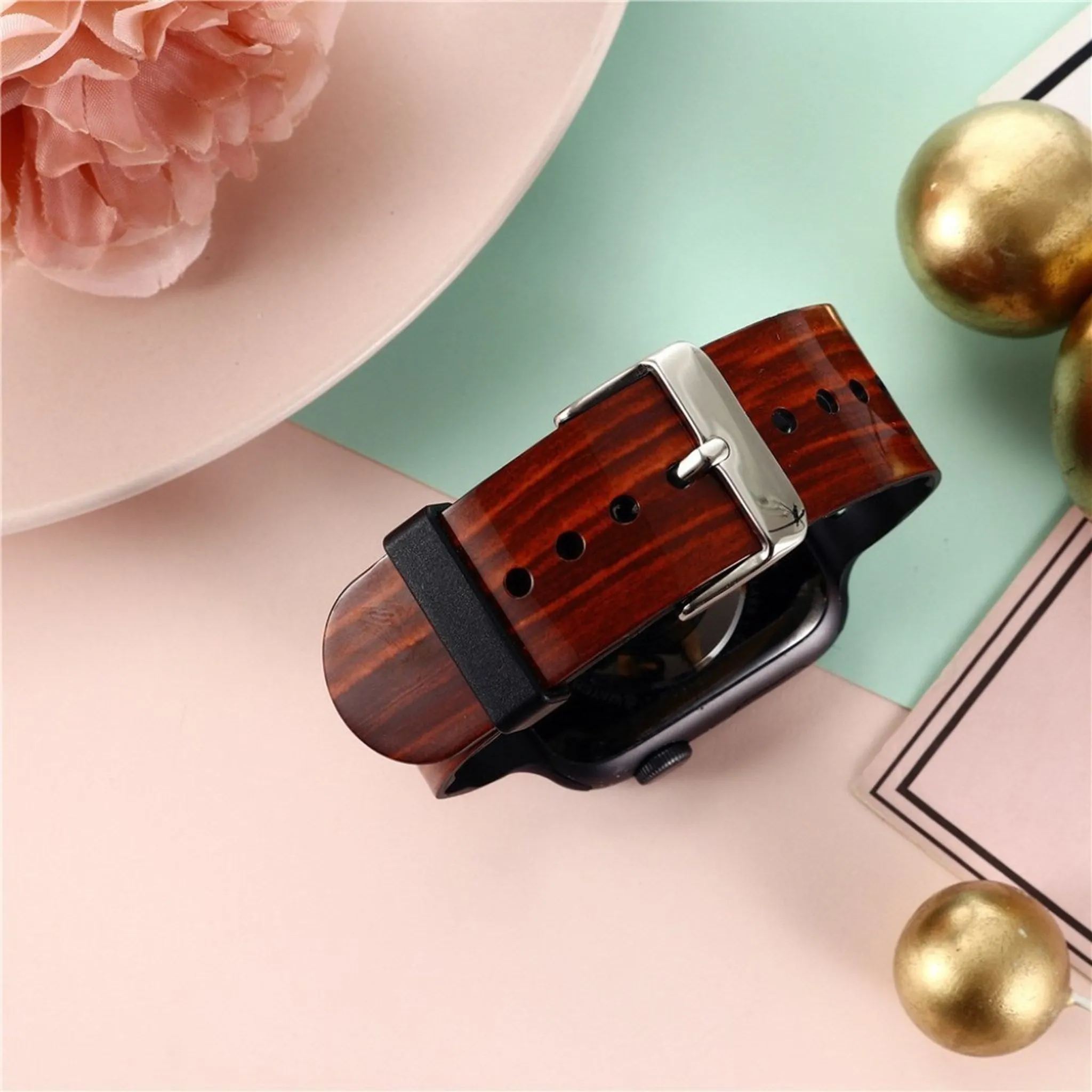 Apple Watch 44mm stylish pattern TPU watch strap - Wood Pattern