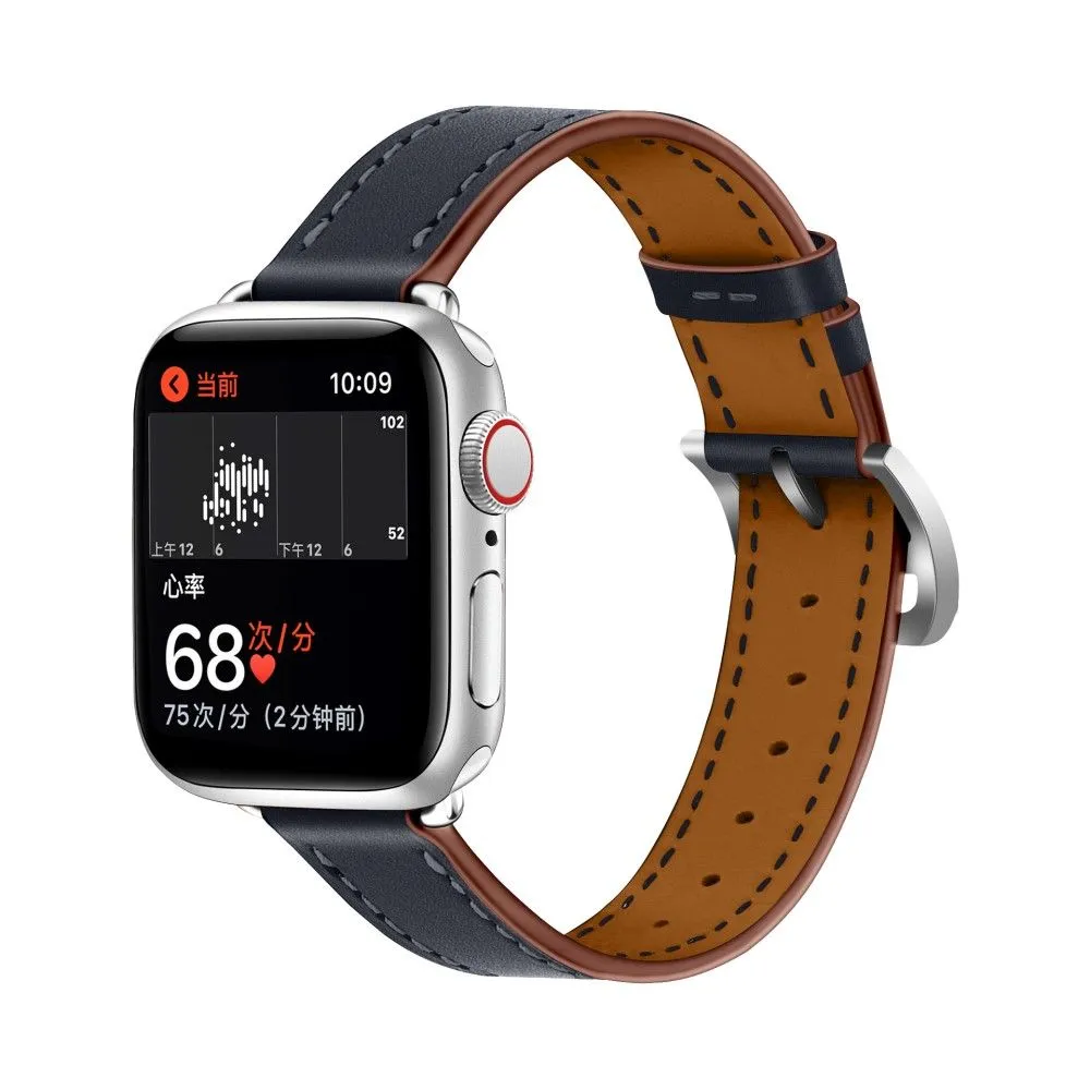 Apple Watch (45mm) breathable genuine leather watch strap - Blue