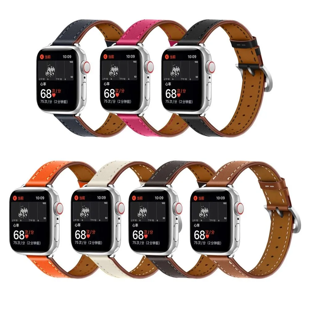 Apple Watch (45mm) breathable genuine leather watch strap - Blue