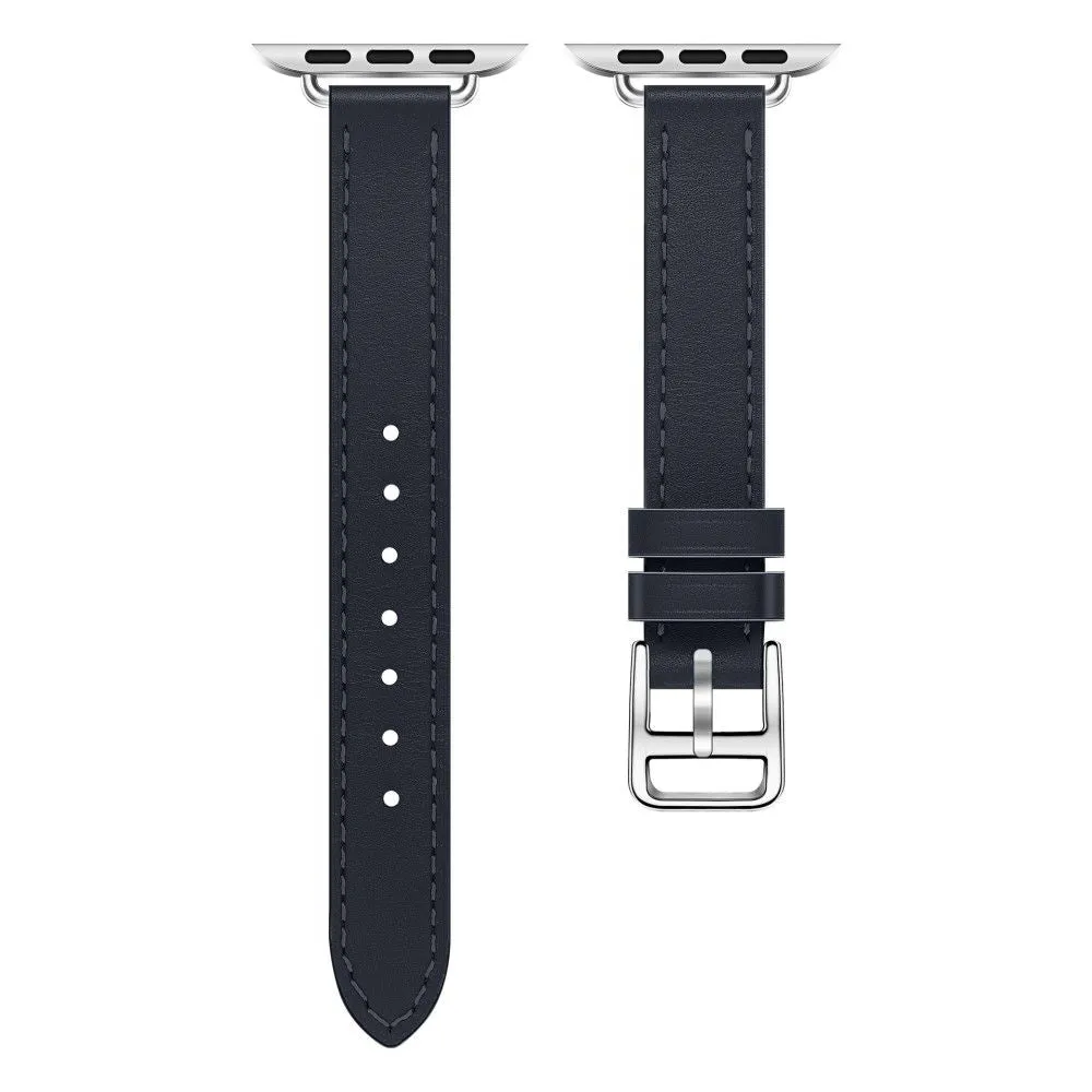 Apple Watch (45mm) breathable genuine leather watch strap - Blue