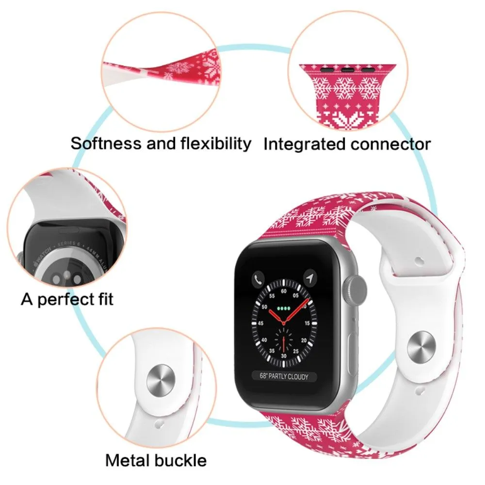 Apple Watch (45mm) christmas pattern silicone watch strap - Polar Bear / Size: L
