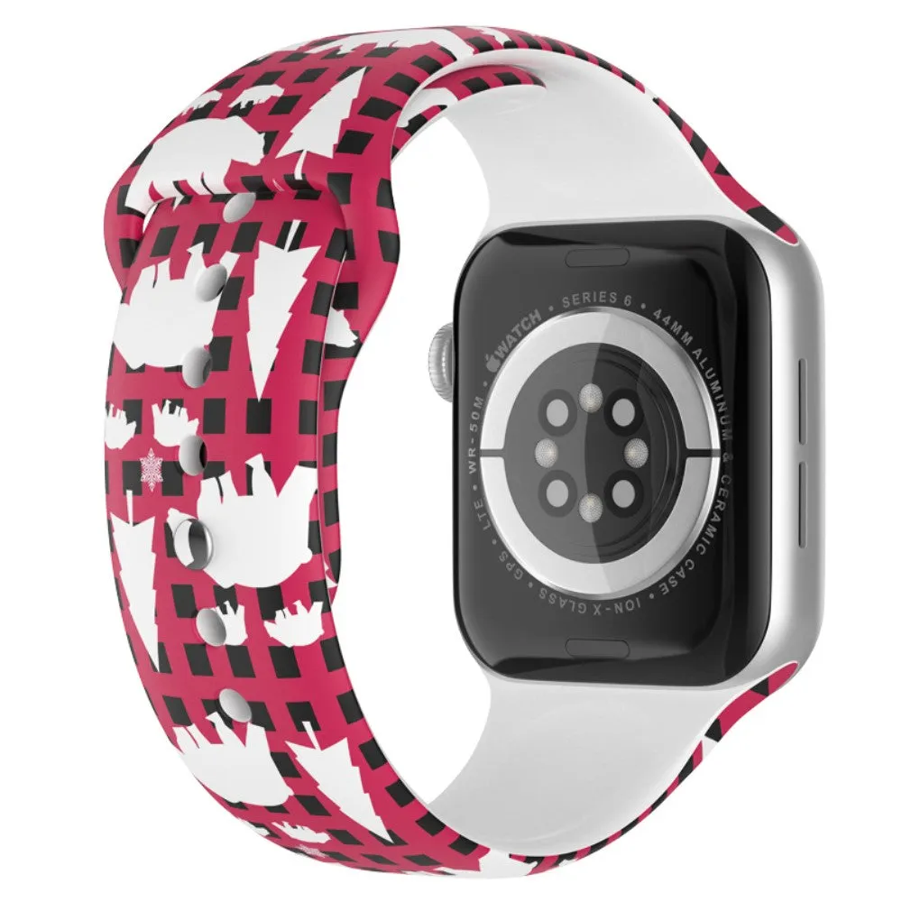 Apple Watch (45mm) christmas pattern silicone watch strap - Polar Bear / Size: L