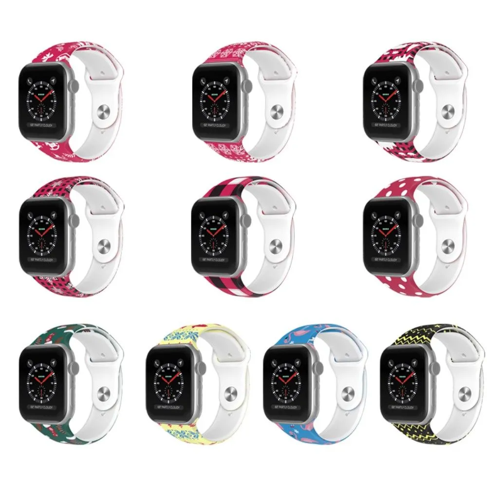 Apple Watch (45mm) christmas pattern silicone watch strap - Polar Bear / Size: L
