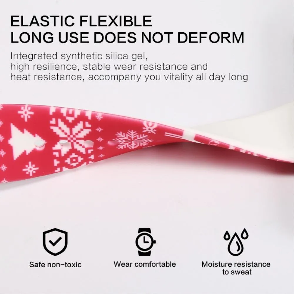 Apple Watch (45mm) christmas pattern silicone watch strap - Polar Bear / Size: L