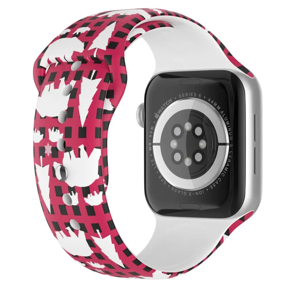 Apple Watch (45mm) christmas pattern silicone watch strap - Polar Bear / Size: L
