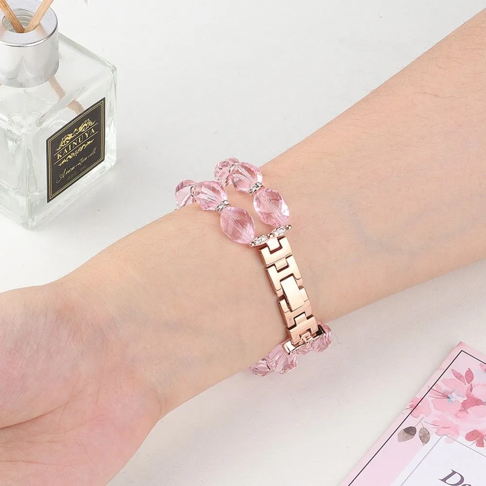 Apple Watch (45mm) rhombus shaped crystal watch strap - Pink