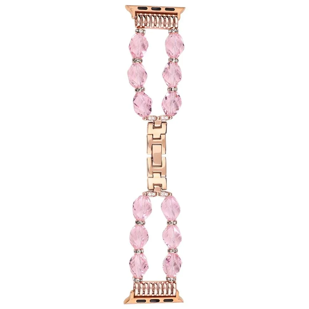 Apple Watch (45mm) rhombus shaped crystal watch strap - Pink