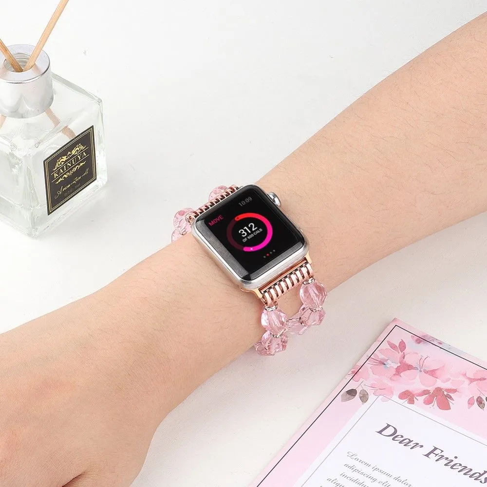 Apple Watch (45mm) rhombus shaped crystal watch strap - Pink