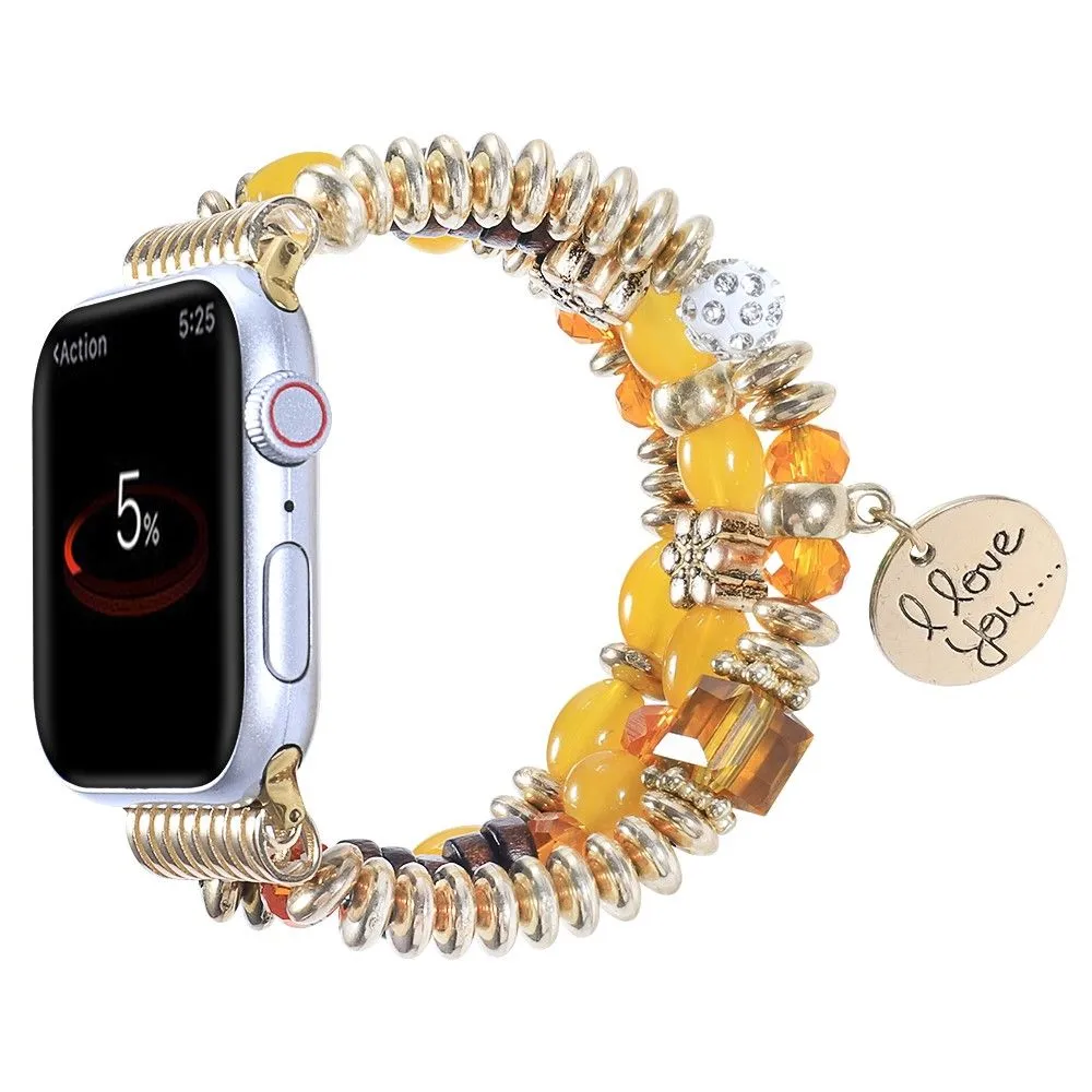 Apple Watch (45mm) tassel pearls décor watch strap - Gold