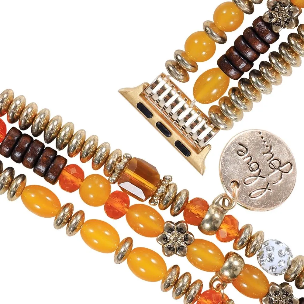 Apple Watch (45mm) tassel pearls décor watch strap - Gold