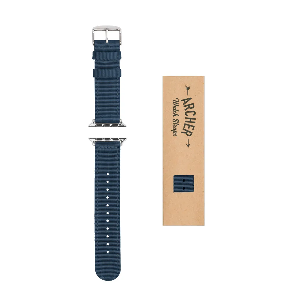 Apple Watch Nylon Watch Band - Navy/Stainless