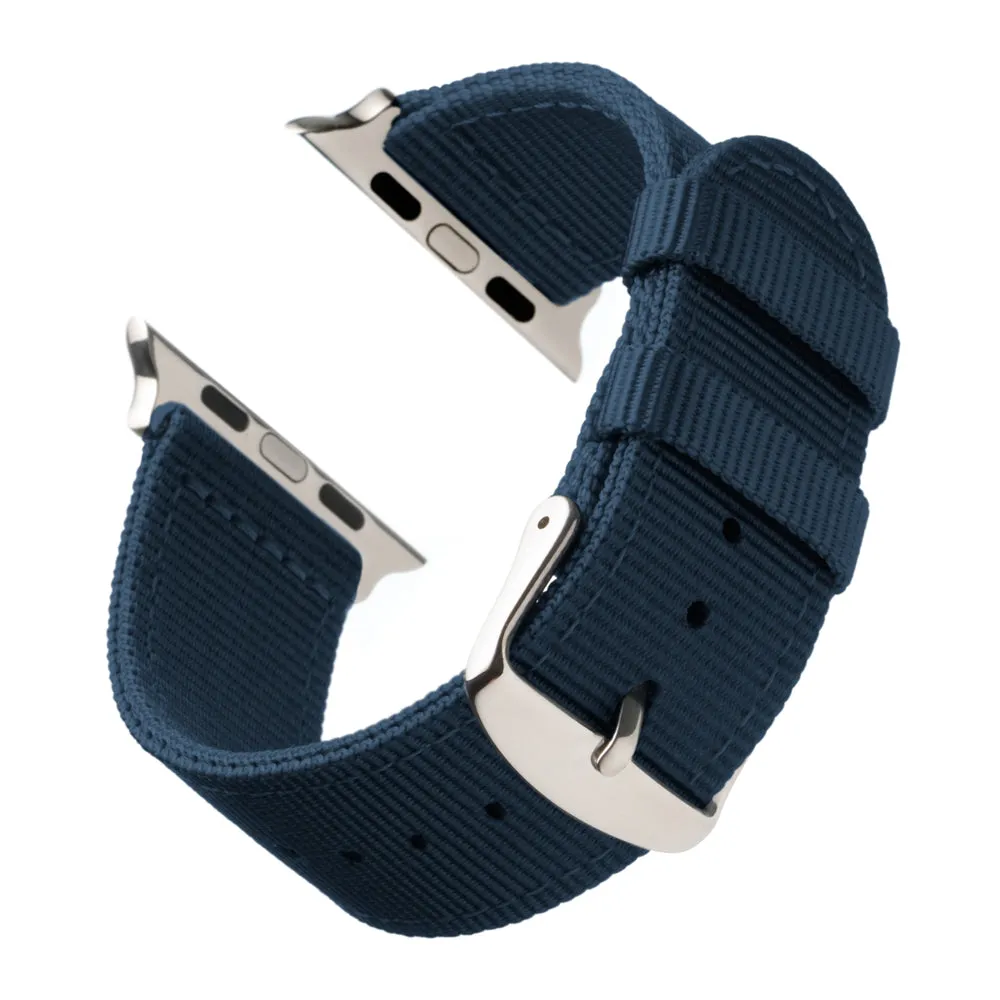 Apple Watch Nylon Watch Band - Navy/Stainless