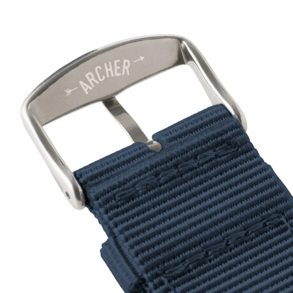 Apple Watch Nylon Watch Band - Navy/Stainless