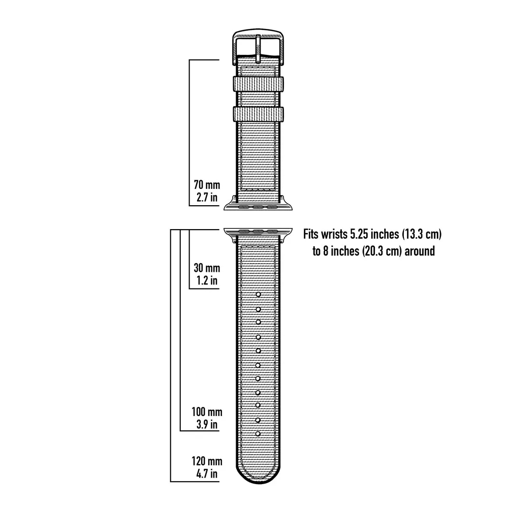 Apple Watch Nylon Watch Band - Navy/Stainless