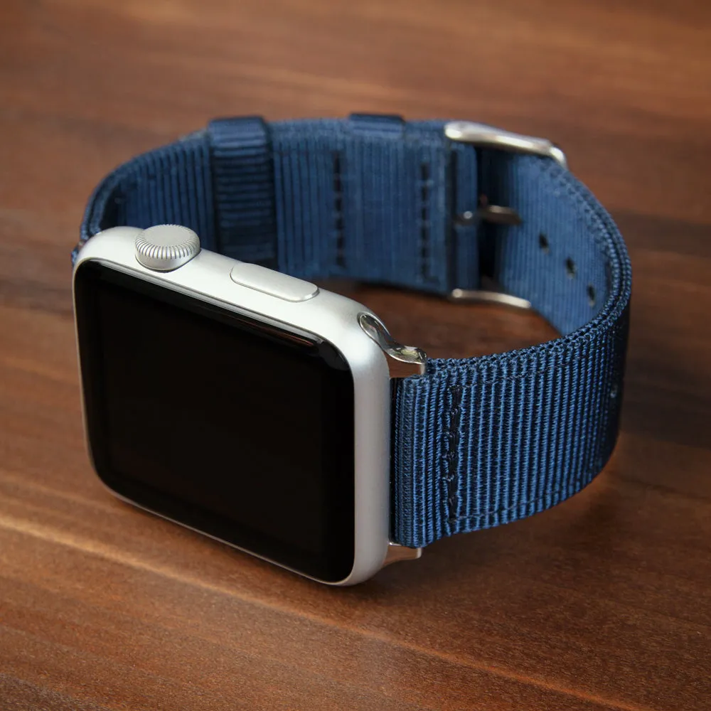 Apple Watch Nylon Watch Band - Navy/Stainless