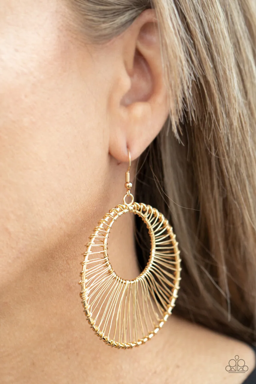 Artisan Applique Gold Paparazzi Earrings