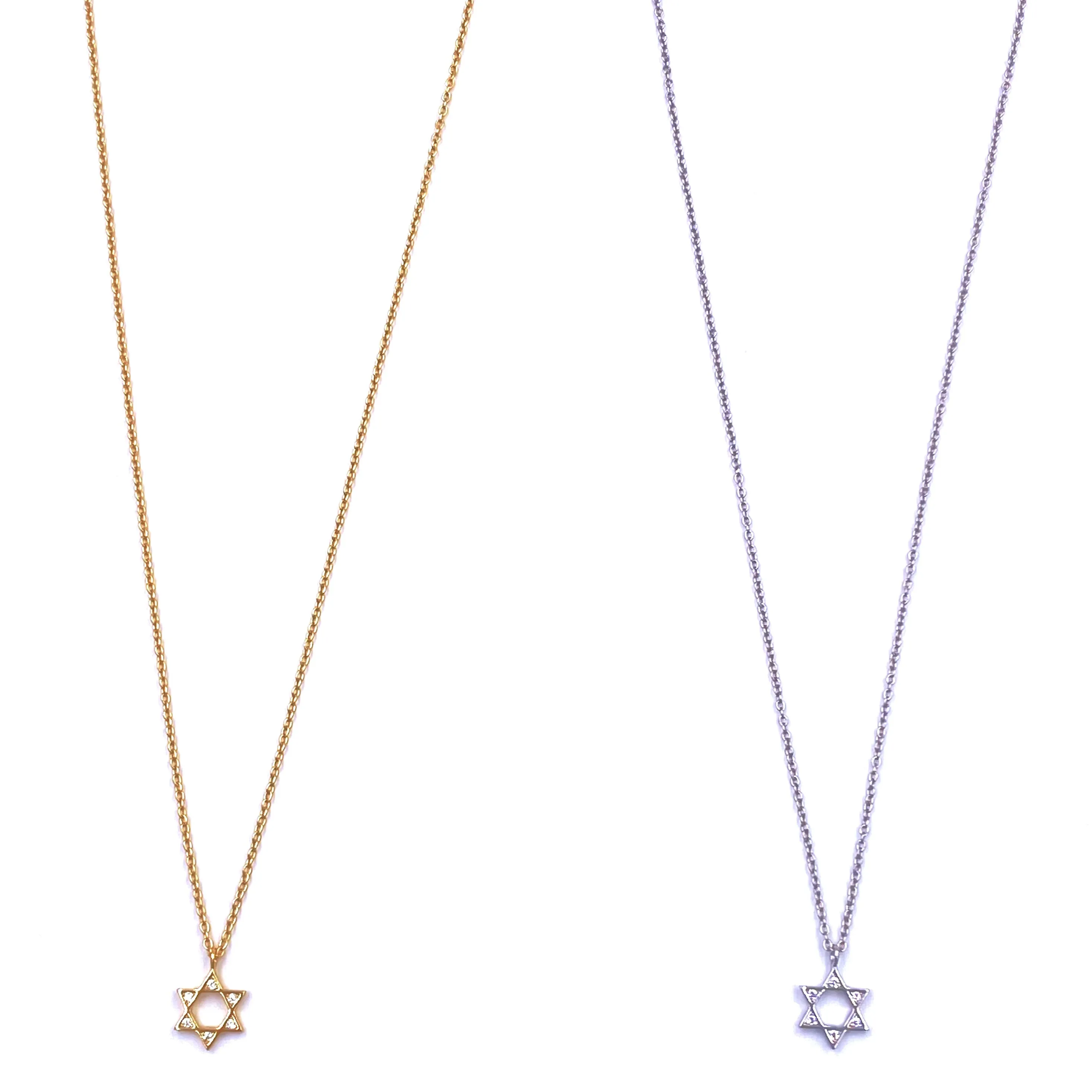 Ashley Gold Sterling Silver Floating CZ Star Necklace