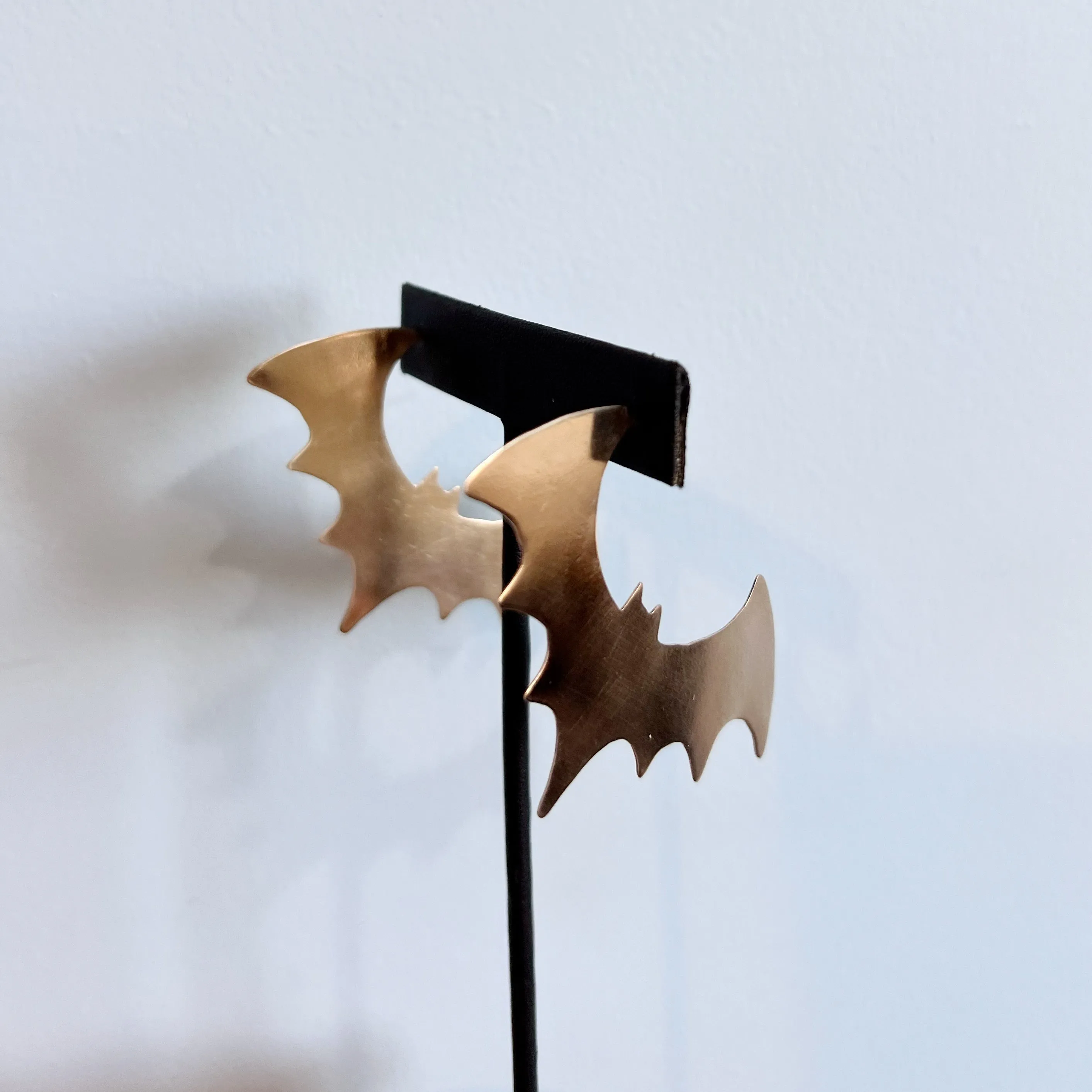 Bat Pop Stud Earrings - Choose Your Metal; Halloween Earrings