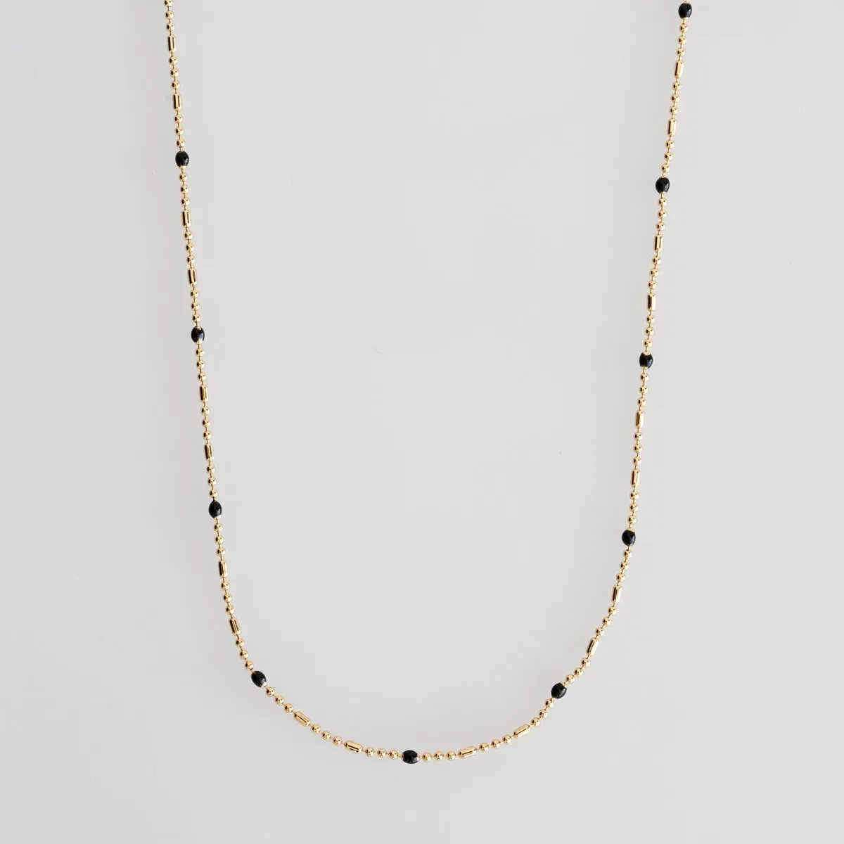 Bead Necklace Minimalistic - Black